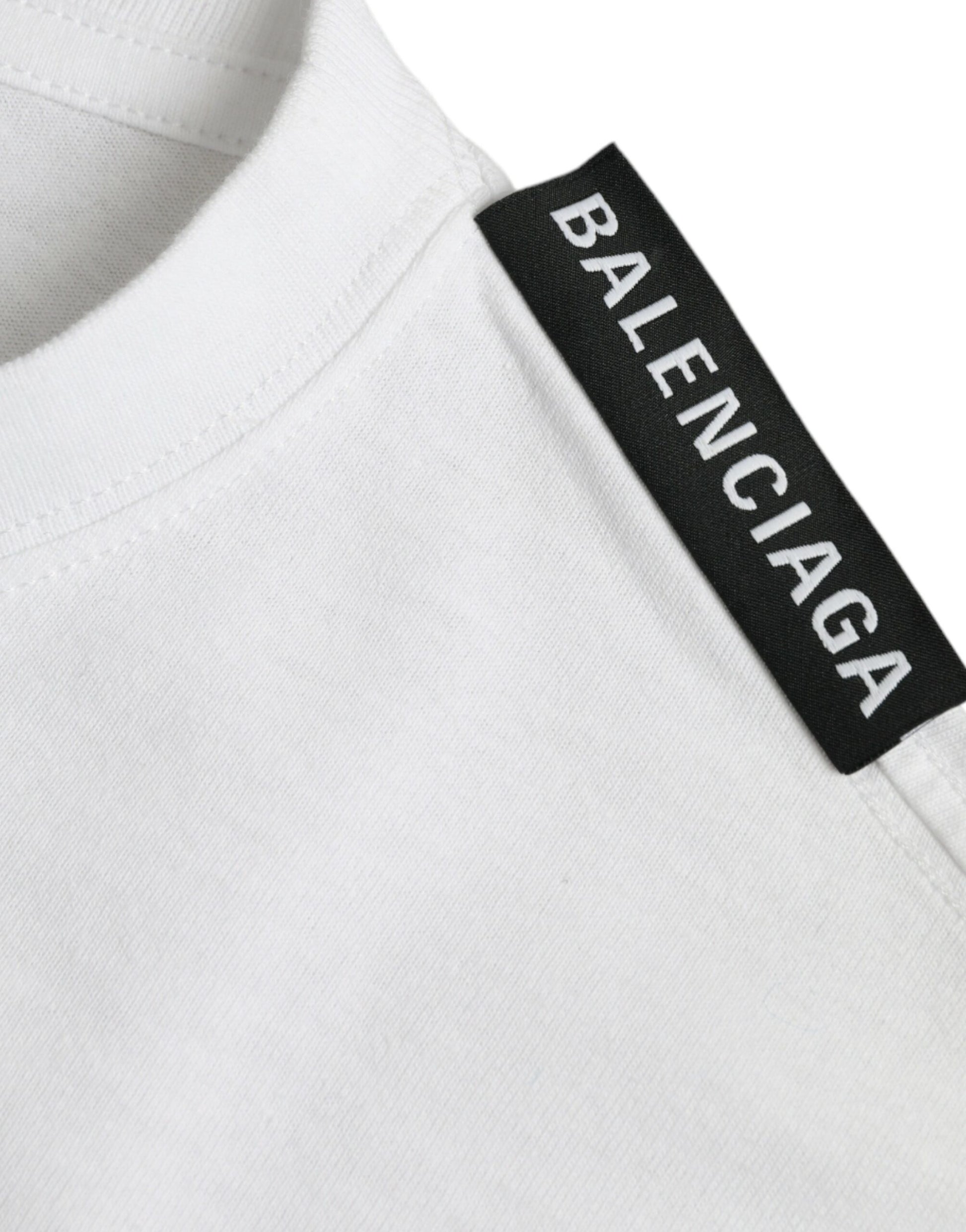 T-Shirt aus Baumwolljersey mit Rundhalsausschnitt in Off-White