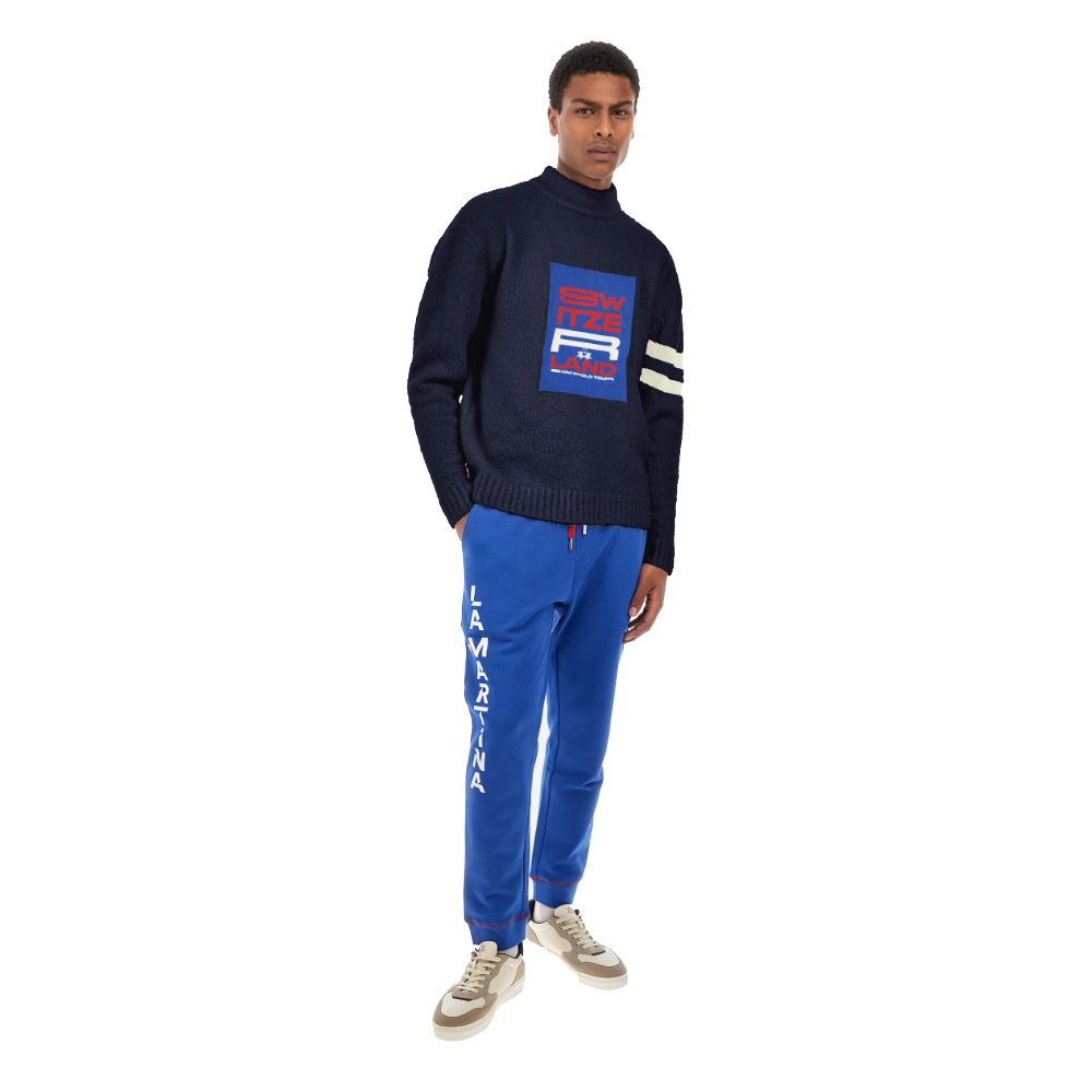 Blauer Polyamidpullover
