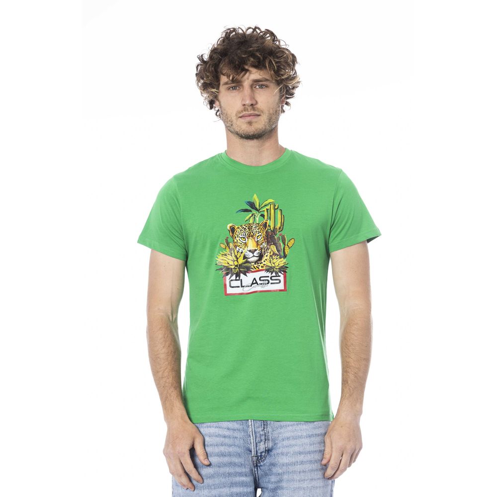 Grünes Herren-T-Shirt aus Baumwolle