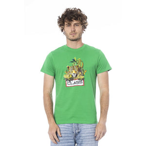 Grünes Herren-T-Shirt aus Baumwolle