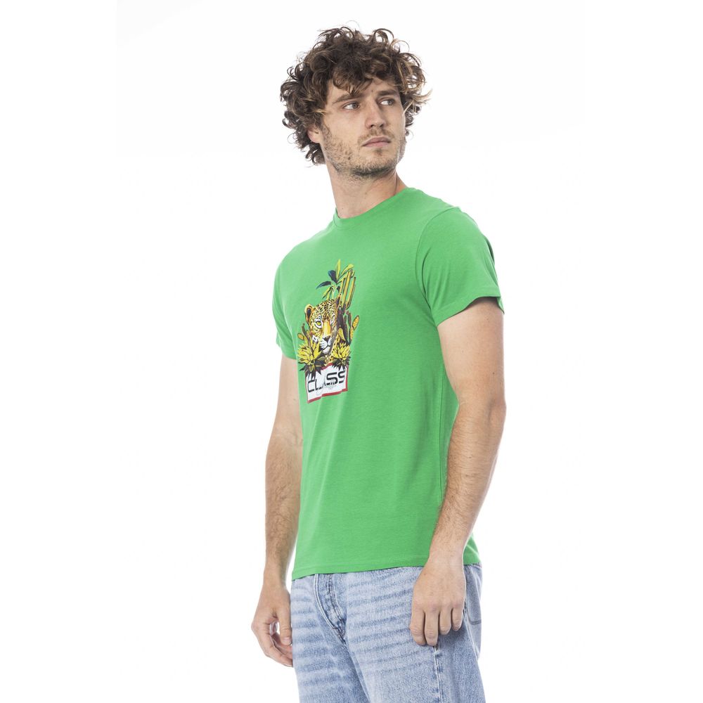 Grünes Herren-T-Shirt aus Baumwolle