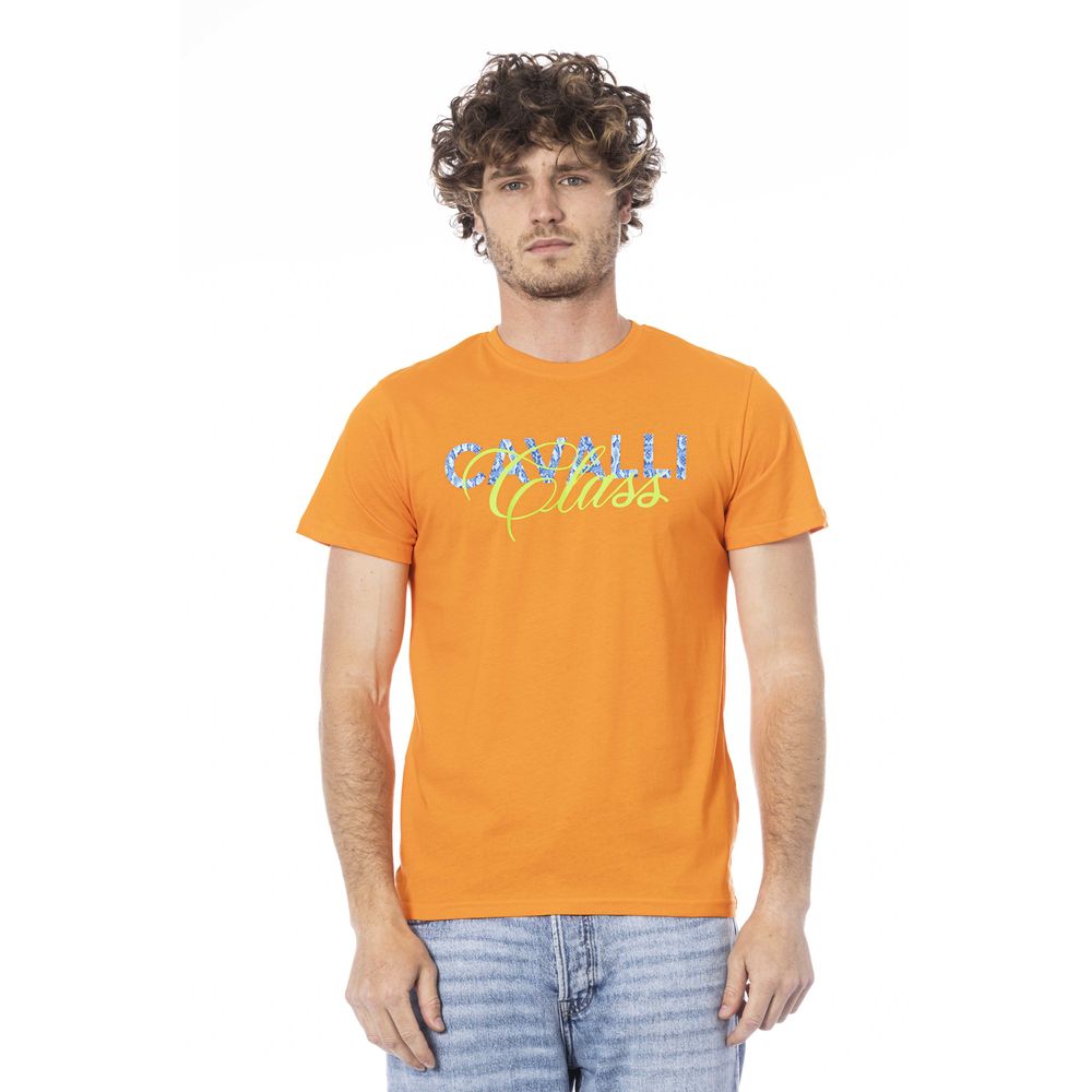 Orangefarbenes Herren-T-Shirt aus Baumwolle