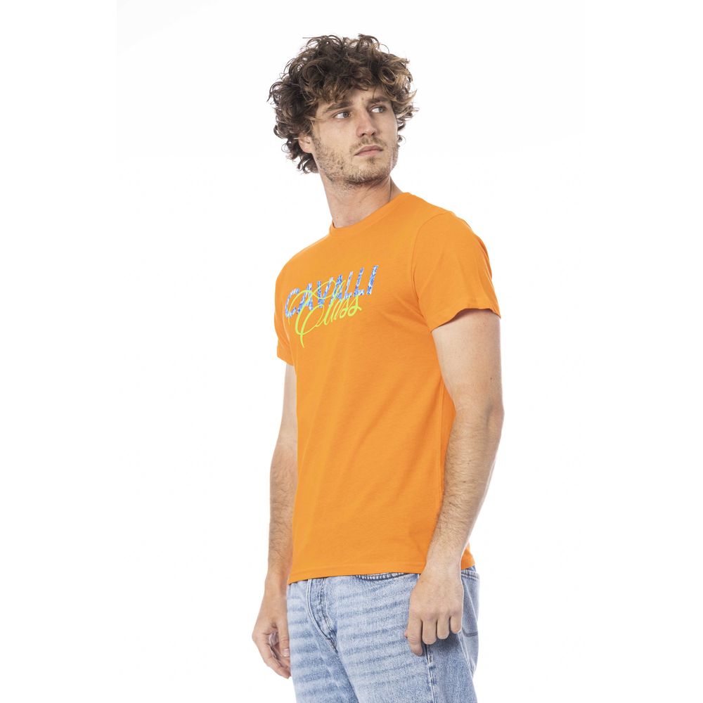 Orangefarbenes Herren-T-Shirt aus Baumwolle