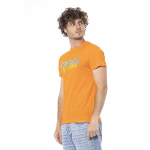 Orangefarbenes Herren-T-Shirt aus Baumwolle