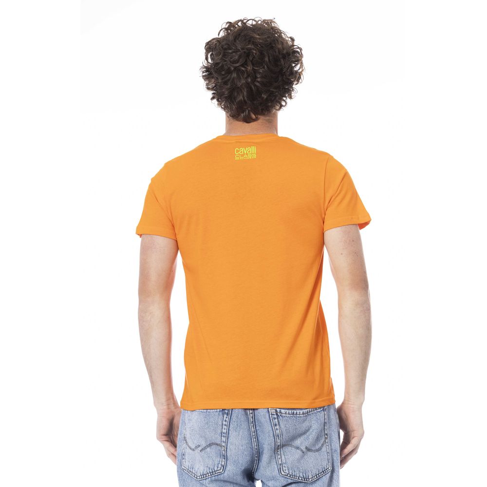 Orangefarbenes Herren-T-Shirt aus Baumwolle