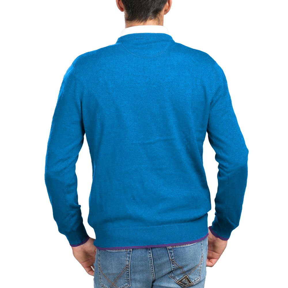 Blauer Baumwollpullover für Herren