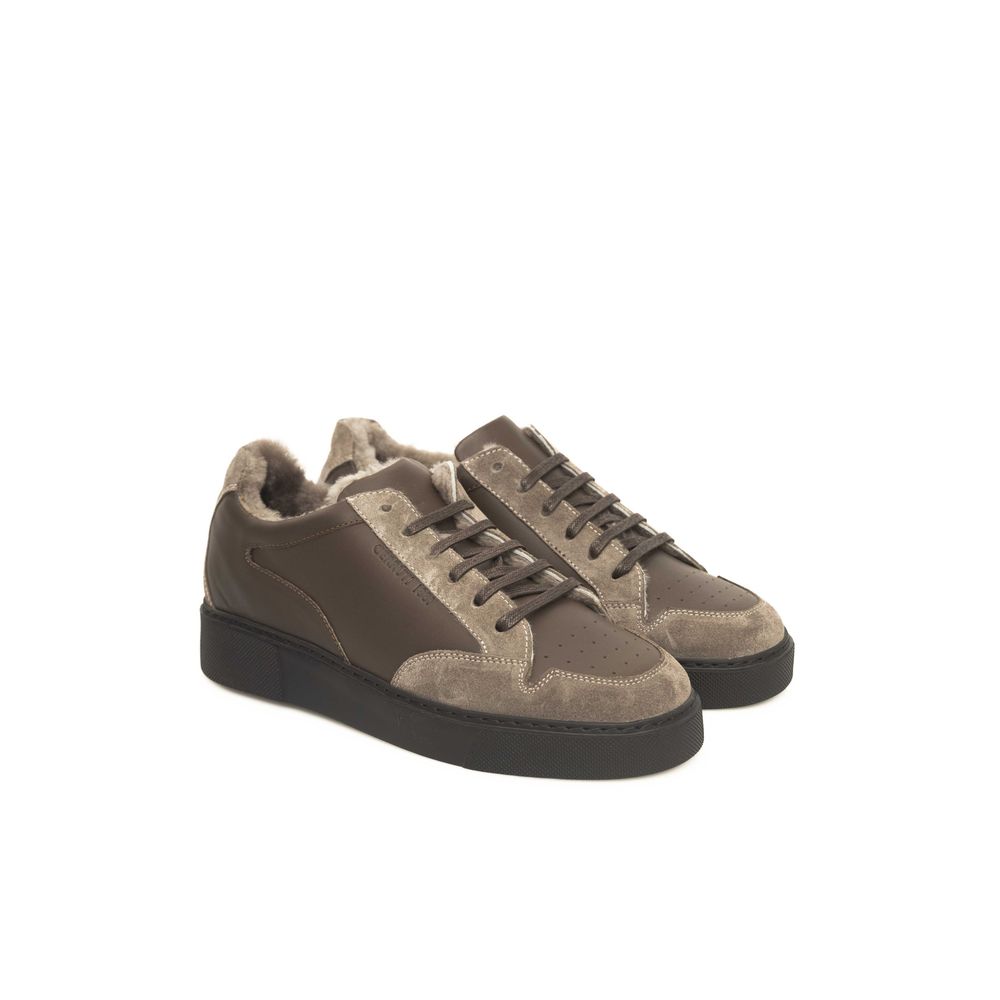 Beige Herren Sneaker aus Rindsleder