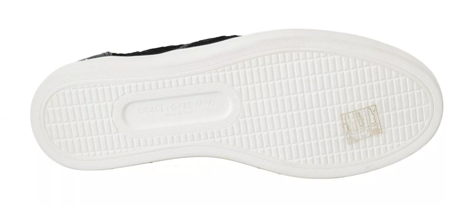 Flache Slip-On-Sneakers aus schwarzem Leder mit Logo