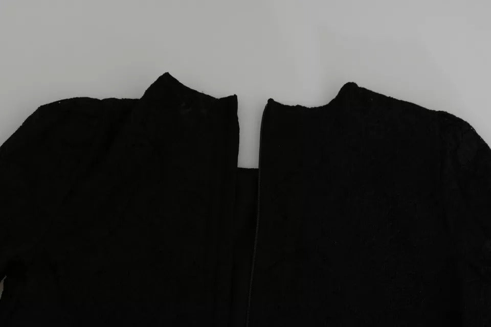 Schwarze Bluse mit langen Ärmeln aus Spitze von STAFF