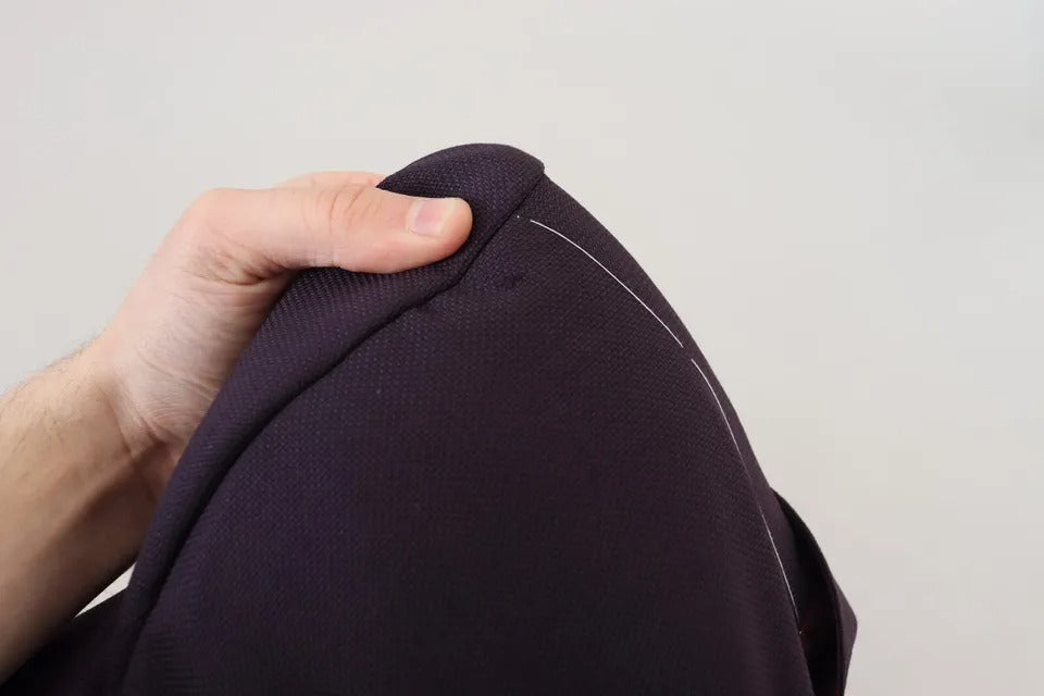 Lilafarbener einreihiger Wollblazer mit Logo