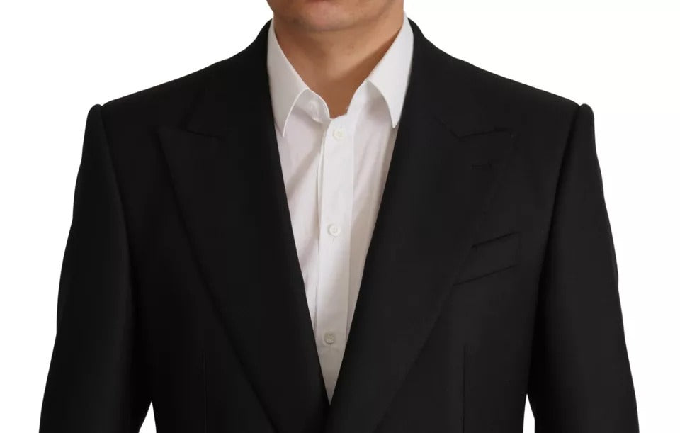 Schwarze einreihige Blazerjacke aus Polyester