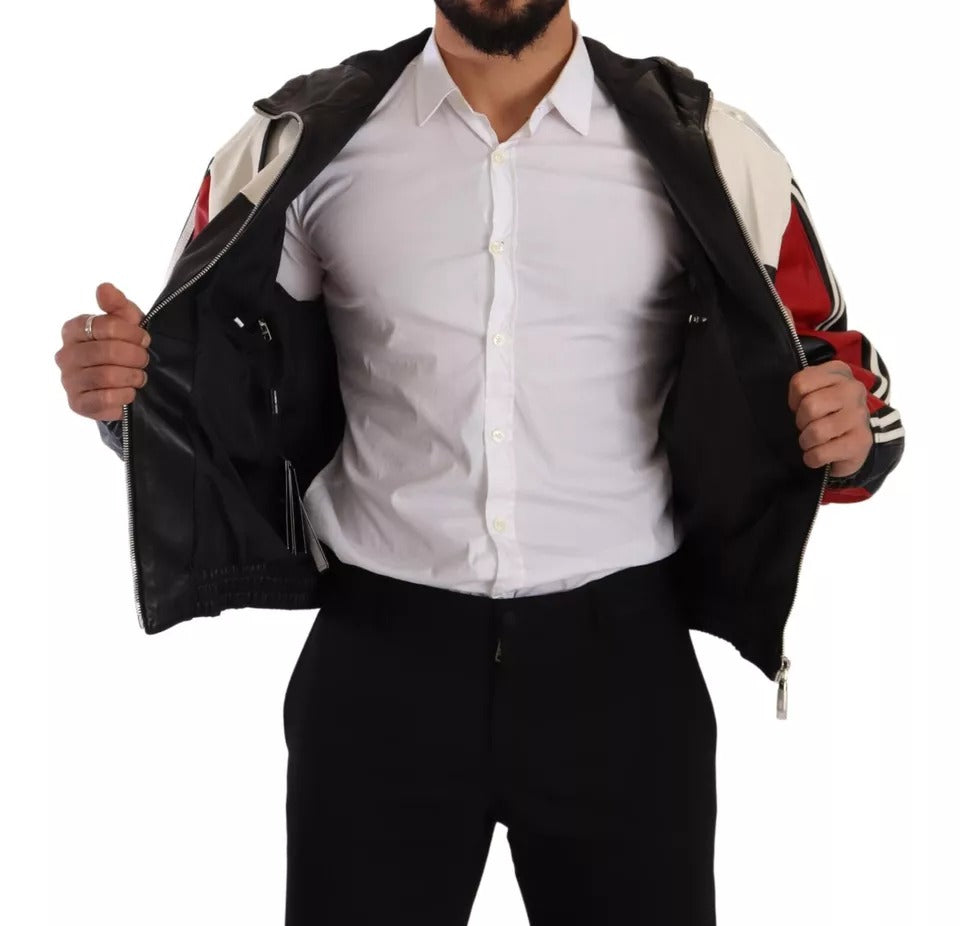 Schwarze Blousonjacke aus Leder mit Kapuze