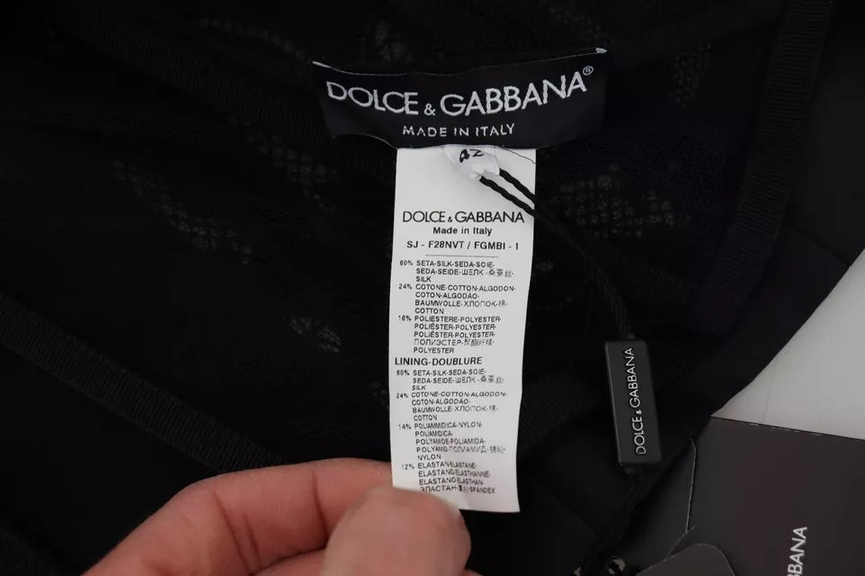 Schwarzes Spitzenkorsett aus transparenter Organza-Seidenjacke