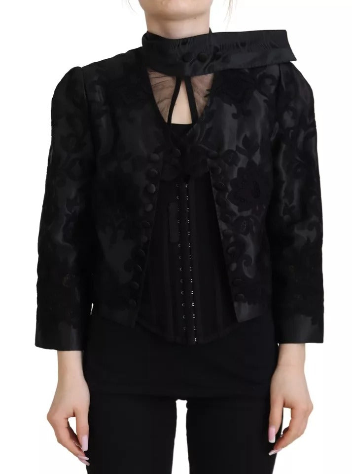 Schwarzes Spitzenkorsett aus transparenter Organza-Seidenjacke