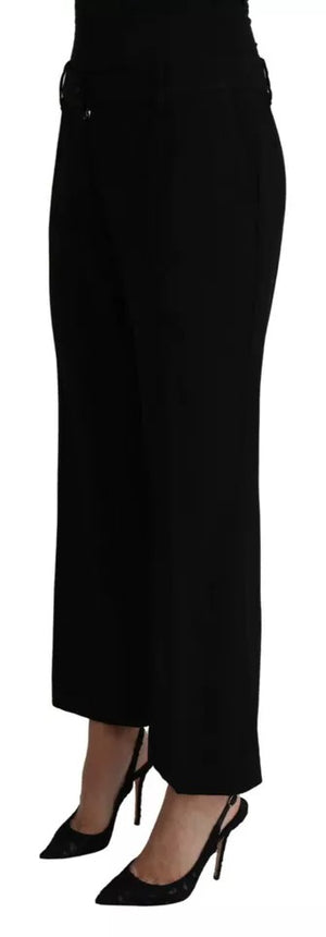 Schwarze Caprihose aus Wollstretch