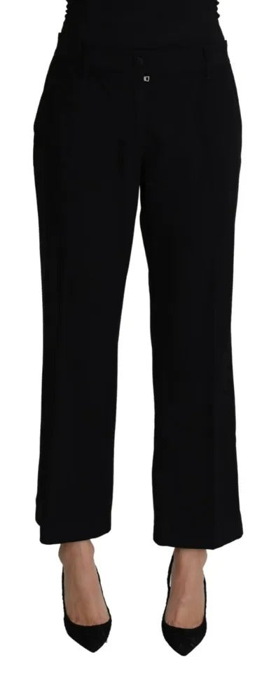 Schwarze Caprihose aus Wollstretch