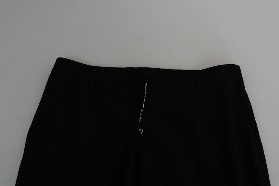Schwarze Caprihose aus Wollstretch