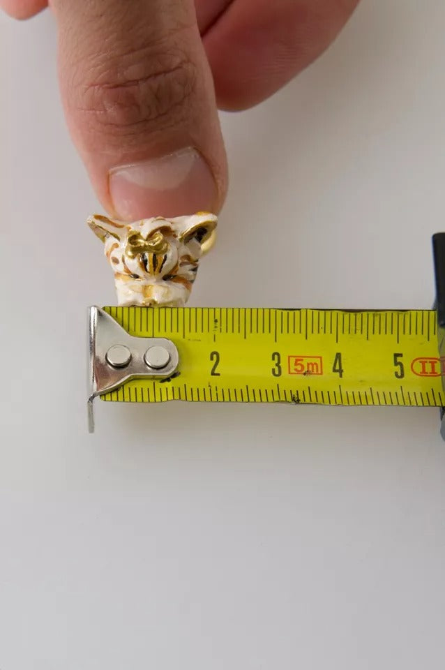 Gold Messing Harz Beige Hund Haustier Accessoire Ring