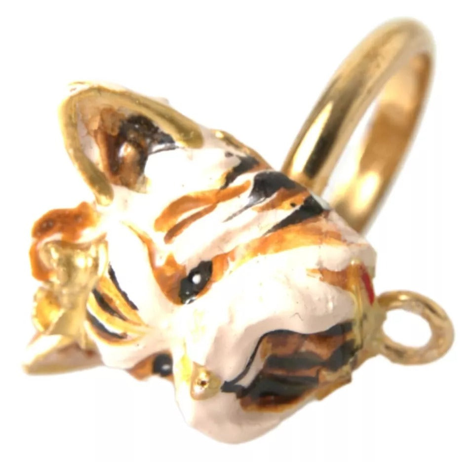 Gold Messing Harz Beige Hund Haustier Accessoire Ring