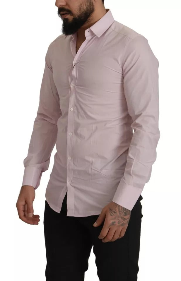 Hellrosa Baumwollkleid Formal Herren GOLD Hemd