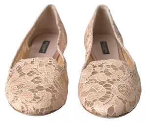Beige Loafer mit Blumenspitze