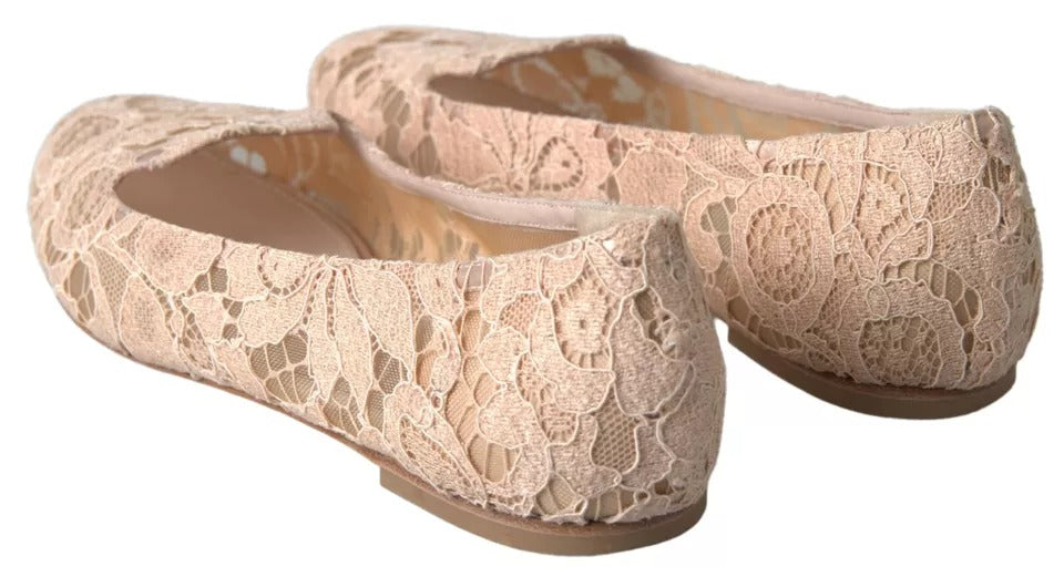 Beige Loafer mit Blumenspitze