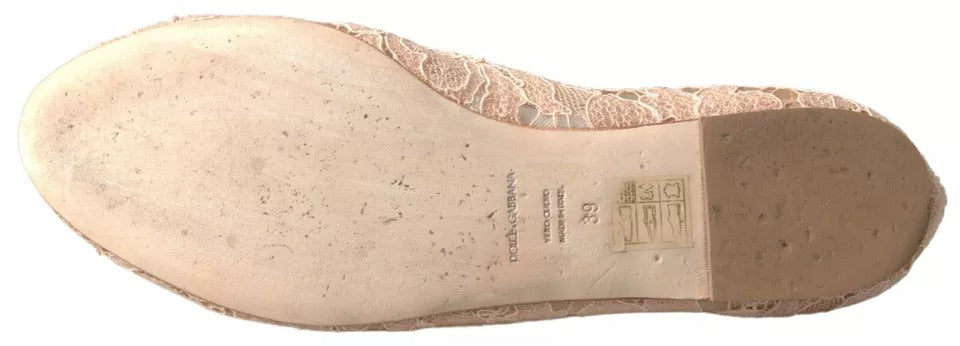 Beige Loafer mit Blumenspitze