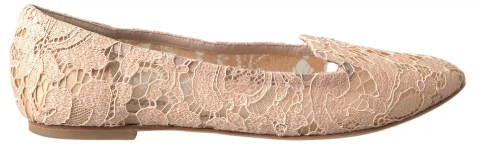 Beige Loafer mit Blumenspitze