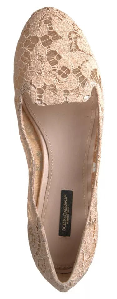 Beige Loafer mit Blumenspitze