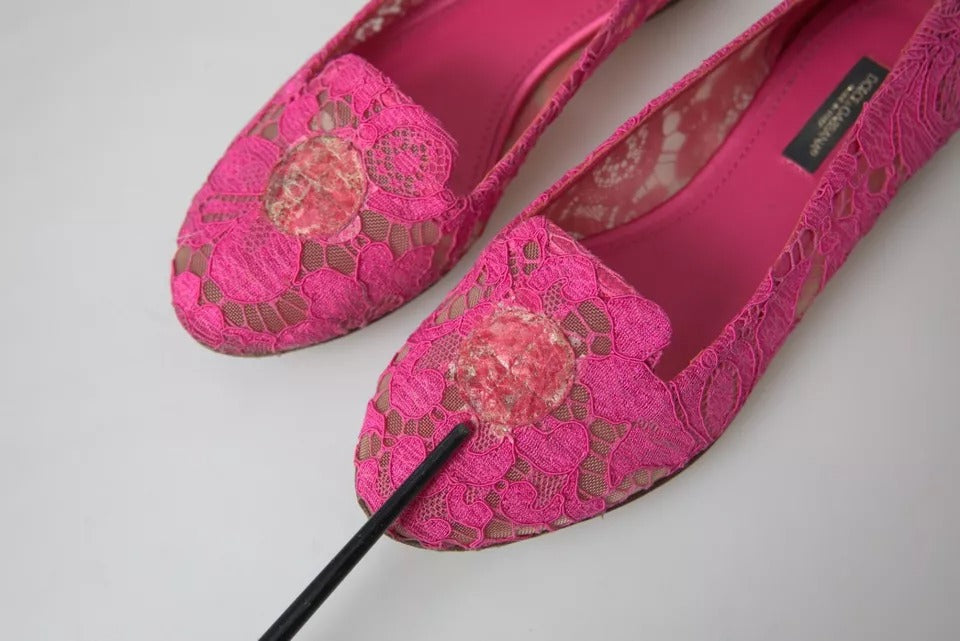 Rosa Taormina Slipper mit Spitze
