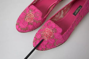 Rosa Taormina Slipper mit Spitze