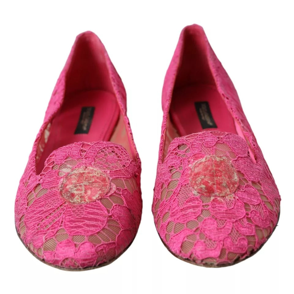 Rosa Taormina Slipper mit Spitze