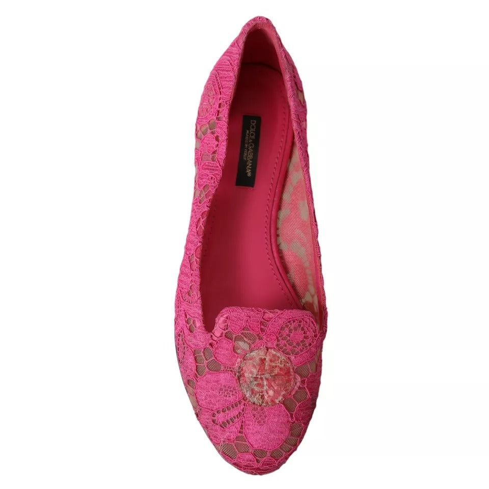 Rosa Taormina Slipper mit Spitze