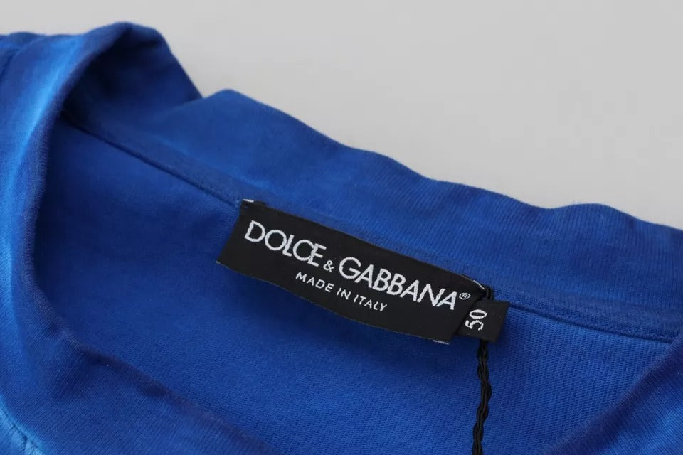 Blauer DGWAY-Pullover aus Baumwolle mit Rundhalsausschnitt