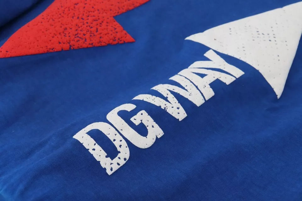 Blauer DGWAY-Pullover aus Baumwolle mit Rundhalsausschnitt