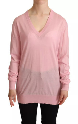 Rosa V-Ausschnitt Damen Pullover Kaschmirpullover