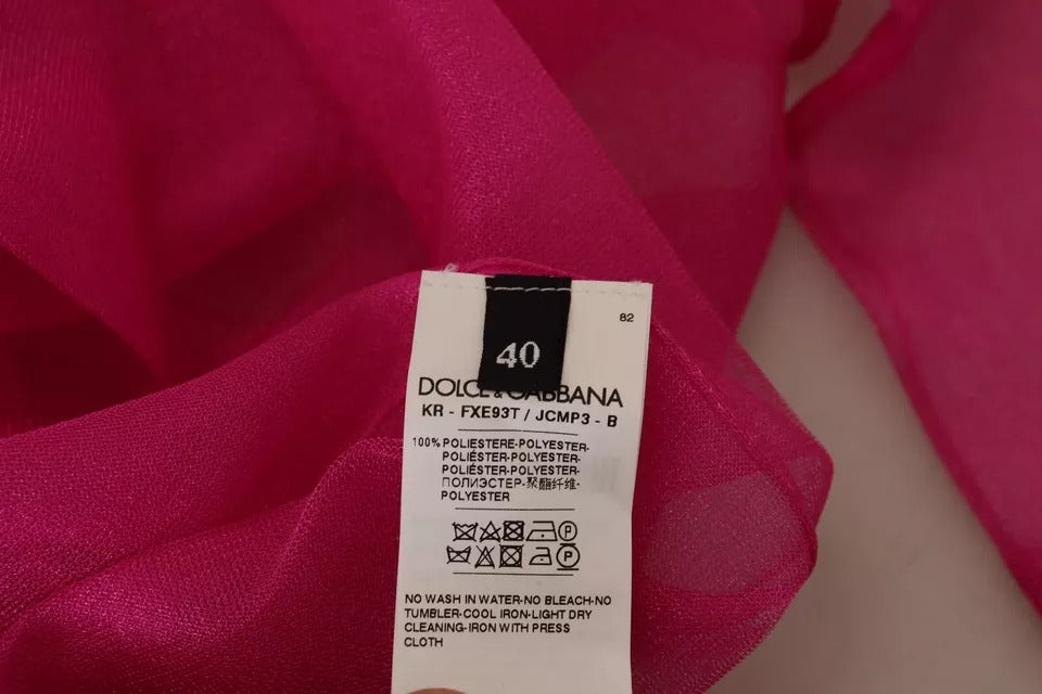 Fuchsia Polyester Rundhalspullover