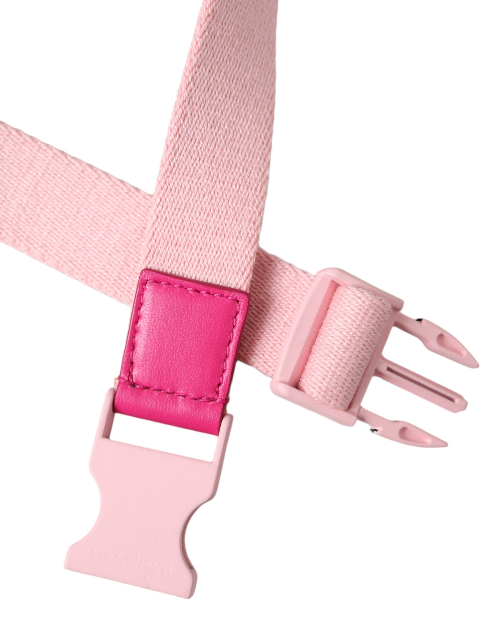Rosa Canvas Stretch Kunststoff Schnalle Damen Gürtel