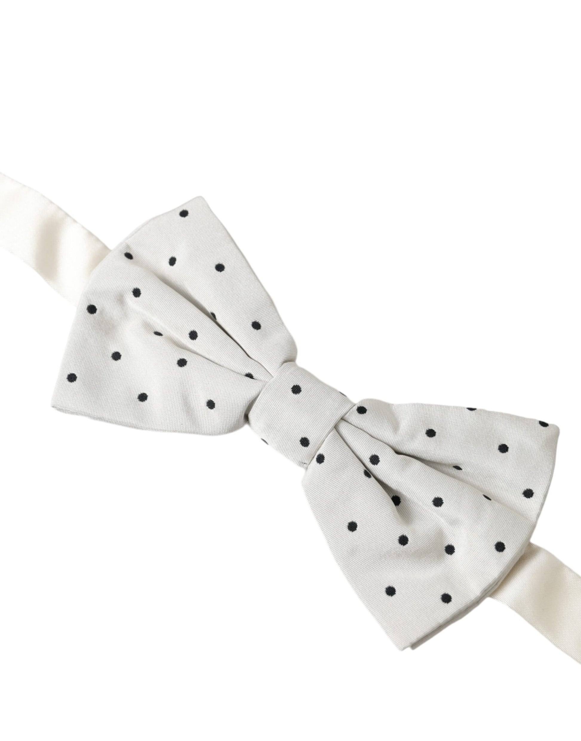 Weiß-schwarze Polka Dot Polyester Fliege Herren
