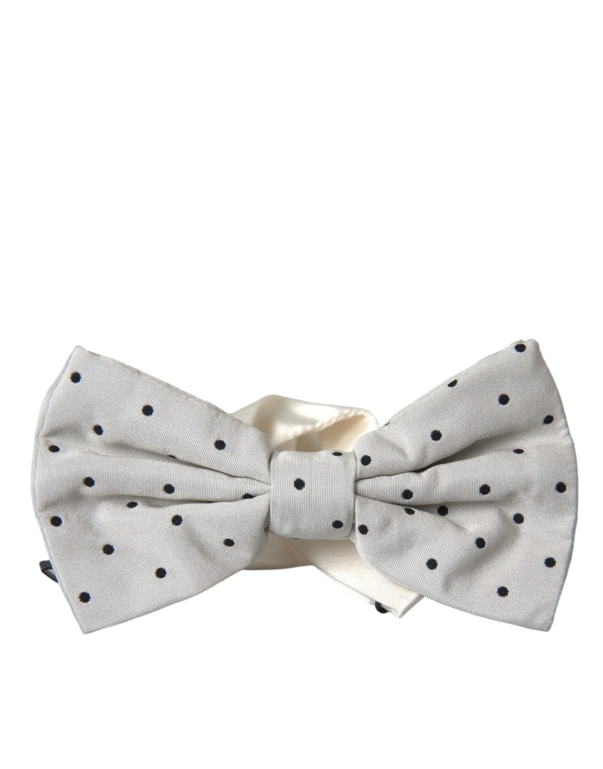 Weiß-schwarze Polka Dot Polyester Fliege Herren