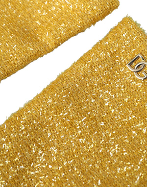 Goldfarbene Lurex Fantasia Handschuhe in mittlerer Armlänge