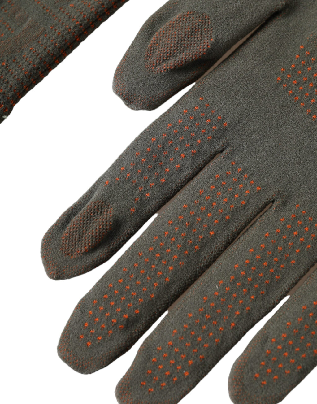 Braune, handgelenklange Handschuhe aus Baumwollstretch