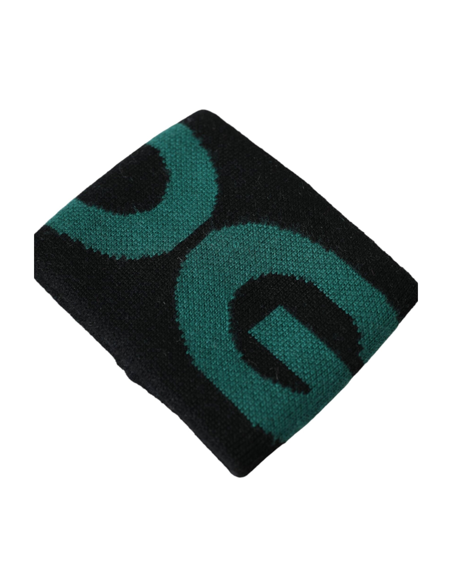 Schwarz-grünes Woll-Logo #DGMILLENNIALS-Armband