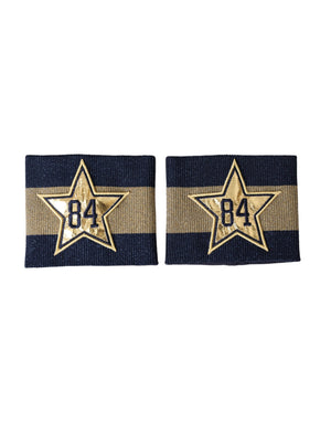 Viskosearmband mit Logo „Star 84“ in Schwarz und Gold