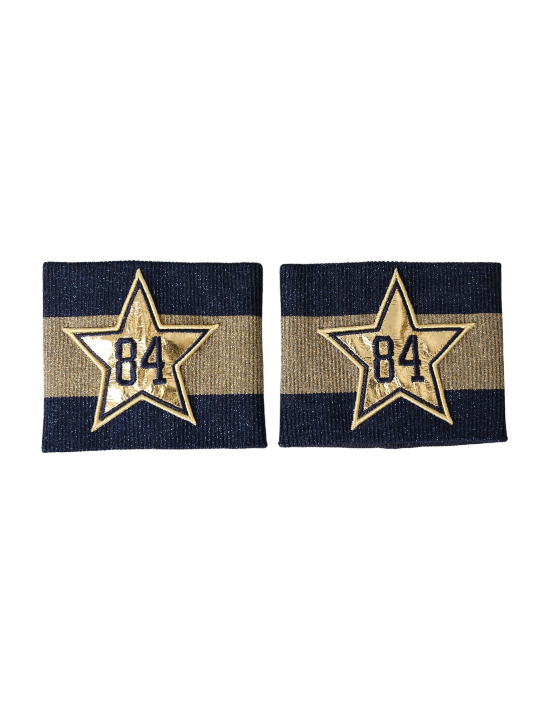 Viskosearmband mit Logo „Star 84“ in Schwarz und Gold