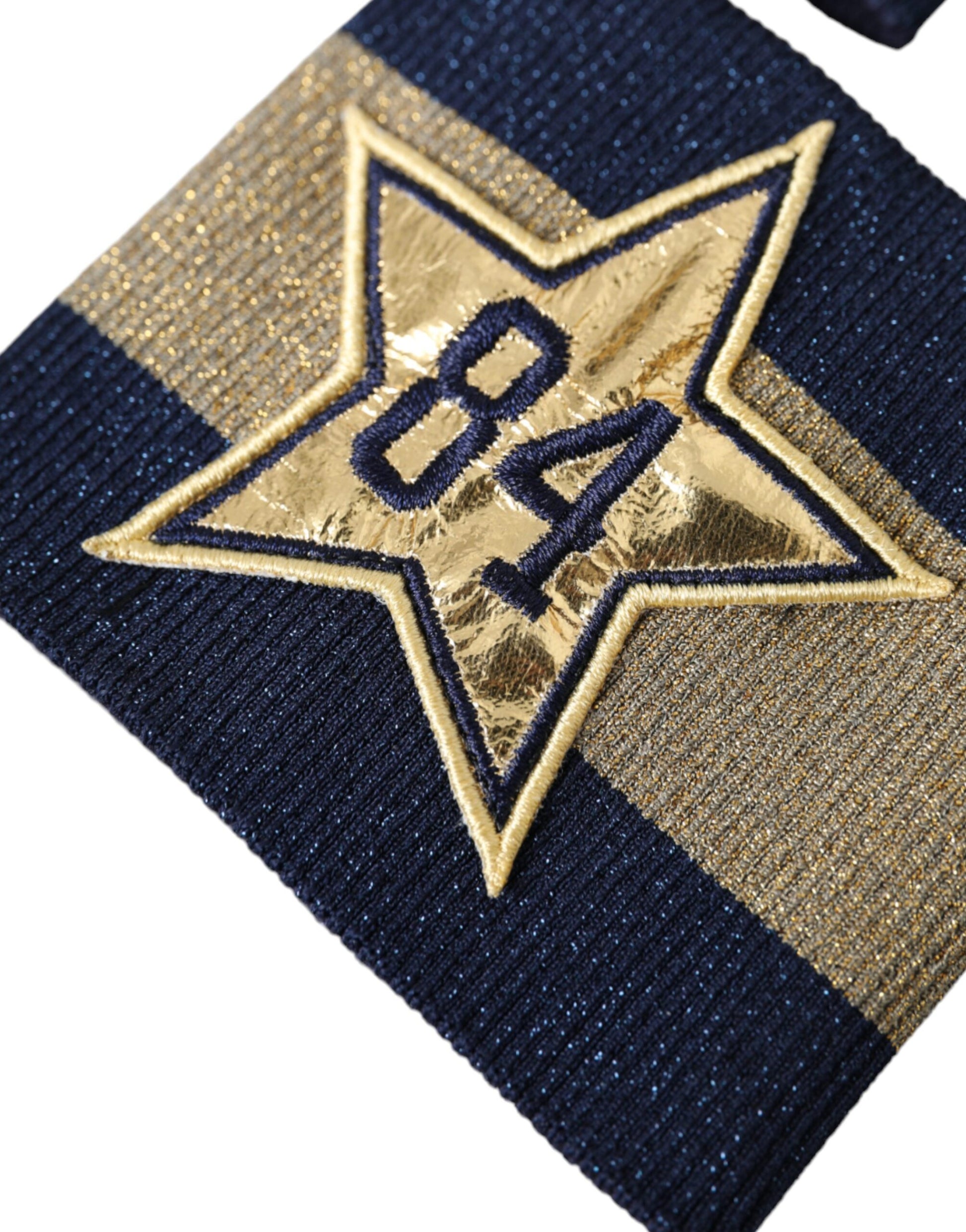 Viskosearmband mit Logo „Star 84“ in Schwarz und Gold