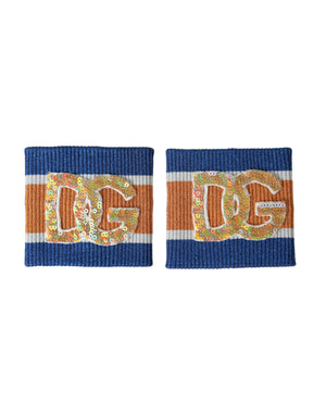 Mehrfarbiges Viskose-Armband mit Logo-Pailletten
