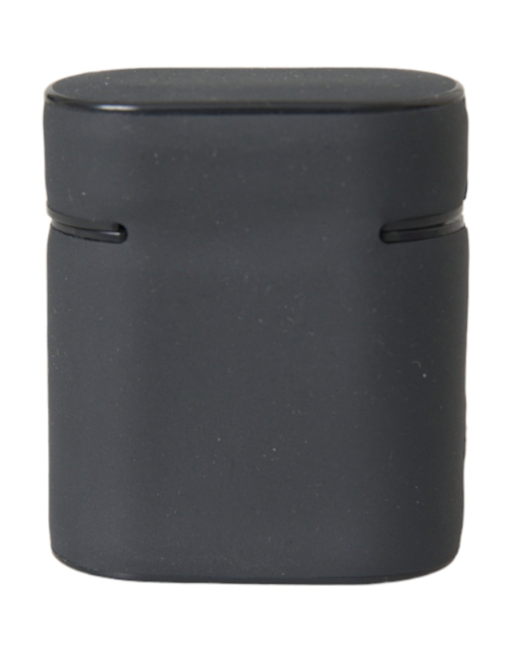 Schwarz-weiße Airpods-Hülle aus Silikon mit geprägtem Logo