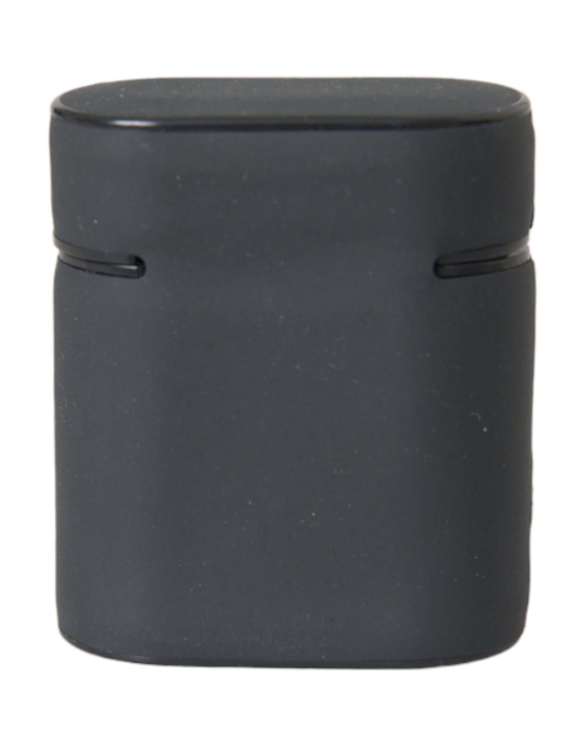 Schwarz-weiße Airpods-Hülle aus Silikon mit geprägtem Logo