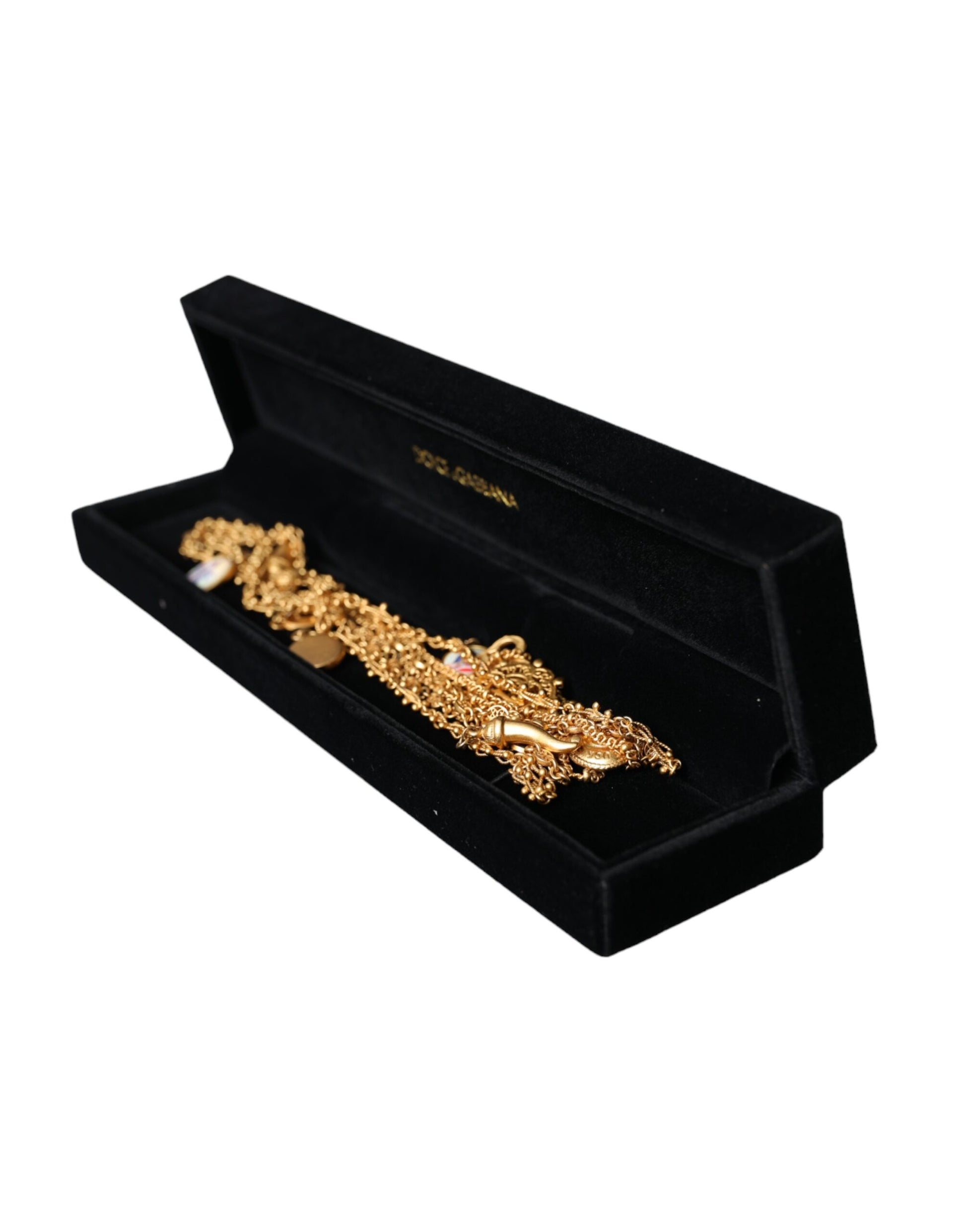 Goldfarbene Kette mit Messinganhänger und Statement-Sizilien-Halskette